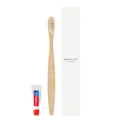 EcoClassic Dental Kit: Bamboo Toothbrush, 5 g / 0.18 oz. Colgate Toothpaste